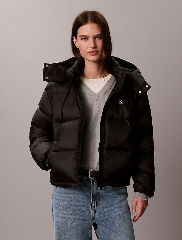 piumino corto black da donne calvin klein jeans