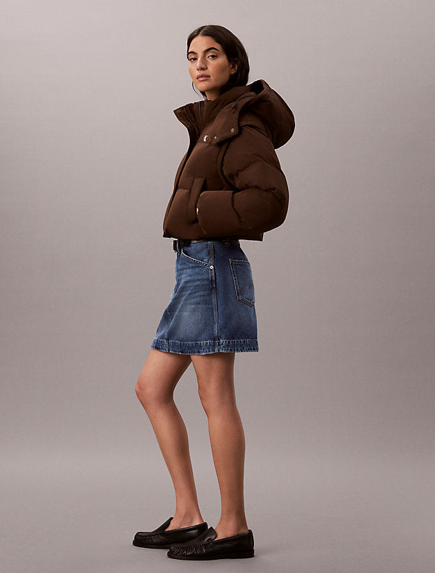 piumino imbottito 2 in 1 double-face brown cork da donne calvin klein jeans
