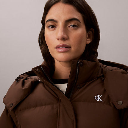 piumino imbottito 2 in 1 double-face brown cork da donne calvin klein jeans