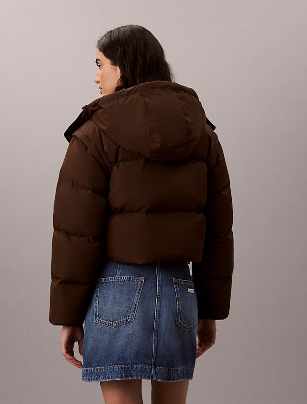 piumino imbottito 2 in 1 double-face brown cork da donne calvin klein jeans