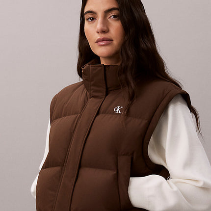piumino imbottito 2 in 1 double-face brown cork da donne calvin klein jeans