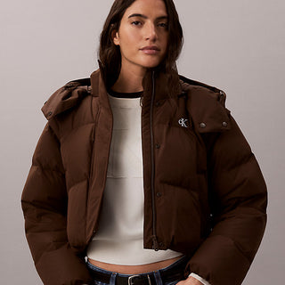 piumino imbottito 2 in 1 double-face brown cork da donne calvin klein jeans