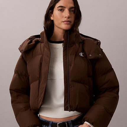 piumino imbottito 2 in 1 double-face brown cork da donne calvin klein jeans