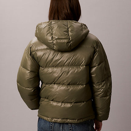piumino con cappuccio lucido dusty olive da donne calvin klein jeans