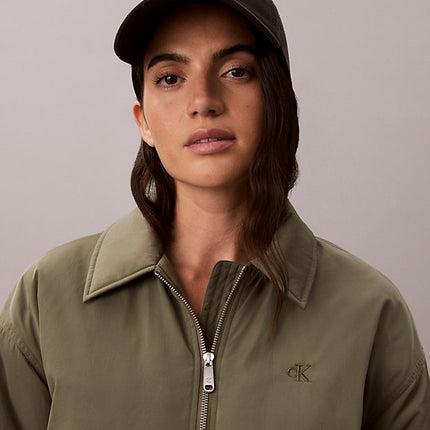 giubbotto bomber corto leggermente imbottito dusty olive da donne calvin klein jeans