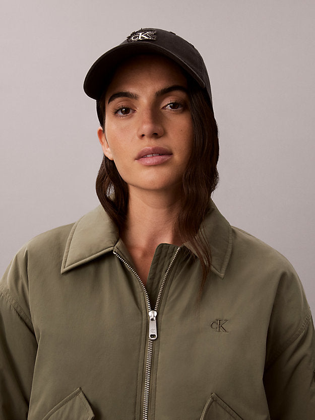 giubbotto bomber corto leggermente imbottito dusty olive da donne calvin klein jeans