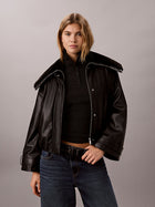 giubbotto bomber in ecopelle black da donne calvin klein jeans
