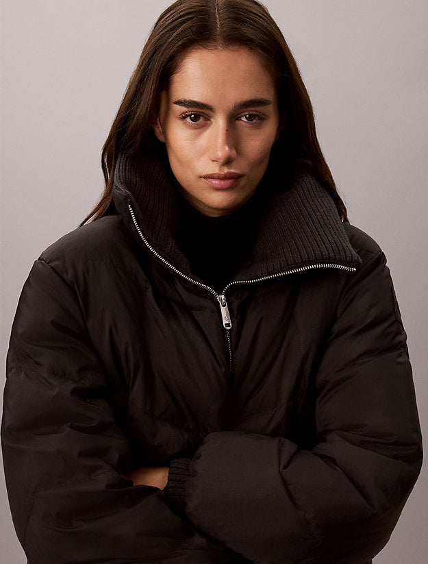piumino corto black da donne calvin klein jeans