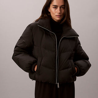 piumino corto black da donne calvin klein jeans