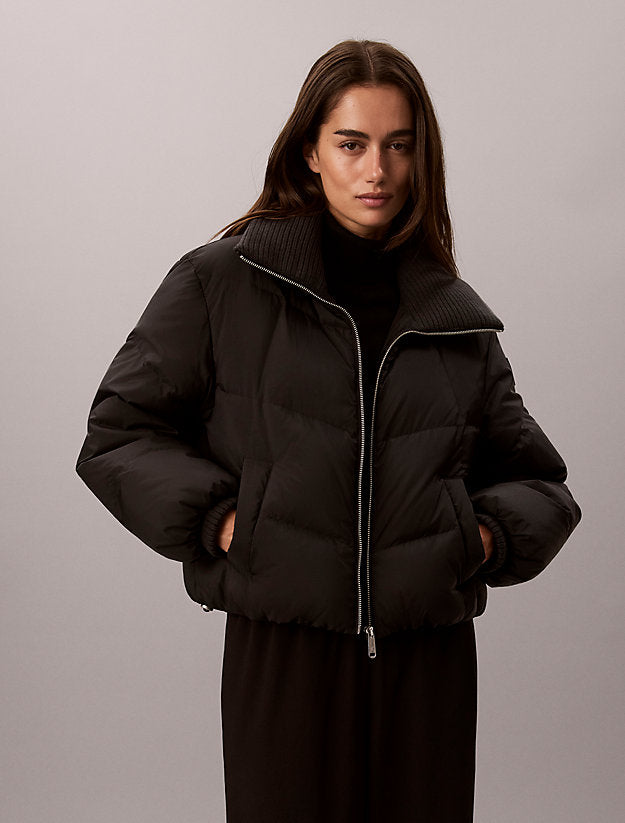 piumino corto black da donne calvin klein jeans