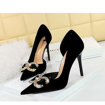 Tacchi alti di lusso Donna 7 cm Tacchi a spillo da 10,5 cm Décolleté da donna con strass in metallo Scarpe da sposa moda Scarpe da ballo sexy da donna 2026 platinumshop