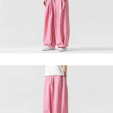 Pantaloni cargo da uomo Pantaloni casual stile giapponese Harajuku Moda allentata maschile Harem Pantaloni a gamba larga in vita elastica Uomo Nuovo streetwear