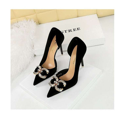 Tacchi alti di lusso Donna 7 cm Tacchi a spillo da 10,5 cm Décolleté da donna con strass in metallo Scarpe da sposa moda Scarpe da ballo sexy da donna 2026 platinumshop