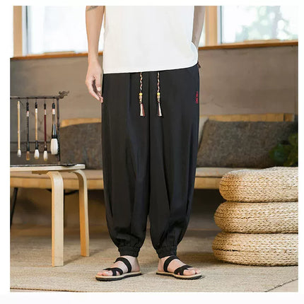 Pantaloni a gamba larga da uomo nuovi pantaloni da jogging casual Harajuku pantaloni Harlem larghi moda nera da uomo pantaloni sportivi vintage taglie forti 5XL