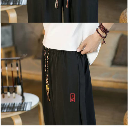 Pantaloni a gamba larga da uomo nuovi pantaloni da jogging casual Harajuku pantaloni Harlem larghi moda nera da uomo pantaloni sportivi vintage taglie forti 5XL