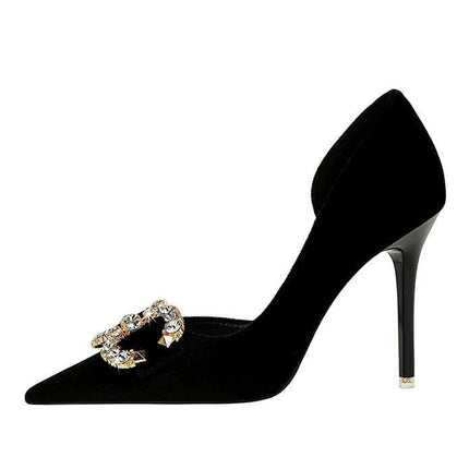 Tacchi alti di lusso Donna 7 cm Tacchi a spillo da 10,5 cm Décolleté da donna con strass in metallo Scarpe da sposa moda Scarpe da ballo sexy da donna 2026 platinumshop