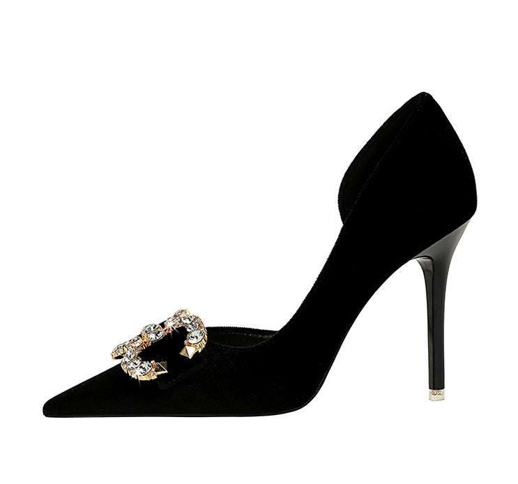 Tacchi alti di lusso Donna 7 cm Tacchi a spillo da 10,5 cm Décolleté da donna con strass in metallo Scarpe da sposa moda Scarpe da ballo sexy da donna 2026 platinumshop
