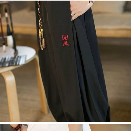 Pantaloni a gamba larga da uomo nuovi pantaloni da jogging casual Harajuku pantaloni Harlem larghi moda nera da uomo pantaloni sportivi vintage taglie forti 5XL