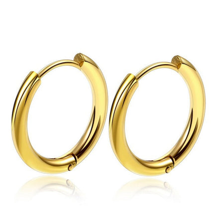 1 Pair Stainless Steel Hoop Earrings Women Men Gold Color Small Earrings Girl Jewelry Pendientes Mujer Aretes Cartilage Piercing PlatiNum