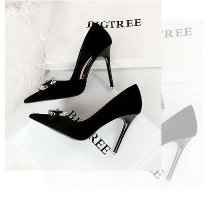 Tacchi alti di lusso Donna 7 cm Tacchi a spillo da 10,5 cm Décolleté da donna con strass in metallo Scarpe da sposa moda Scarpe da ballo sexy da donna 2026 platinumshop