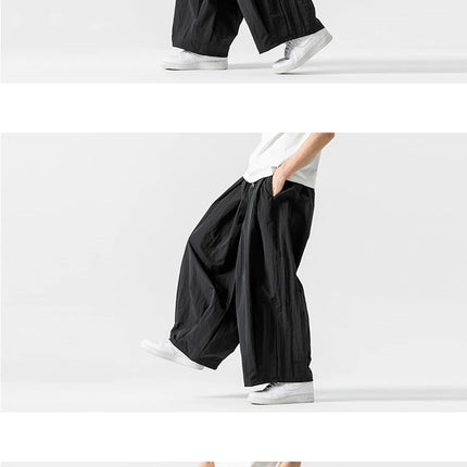 Pantaloni cargo da uomo Pantaloni casual stile giapponese Harajuku Moda allentata maschile Harem Pantaloni a gamba larga in vita elastica Uomo Nuovo streetwear
