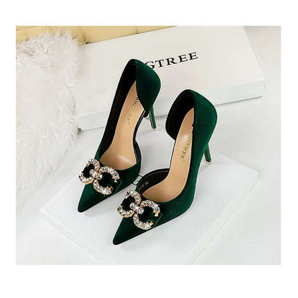 Tacchi alti di lusso Donna 7 cm Tacchi a spillo da 10,5 cm Décolleté da donna con strass in metallo Scarpe da sposa moda Scarpe da ballo sexy da donna 2026 platinumshop