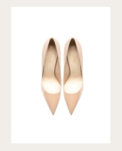 Sizes 48 Classic Style Women Patent Pointed Toe Slip On 12cm High Heel Shoes Elegant Ladies Plain Stiletto Pumps Black Red White