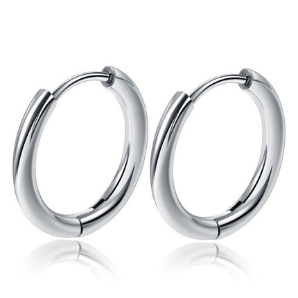 1 Pair Stainless Steel Hoop Earrings Women Men Gold Color Small Earrings Girl Jewelry Pendientes Mujer Aretes Cartilage Piercing PlatiNum