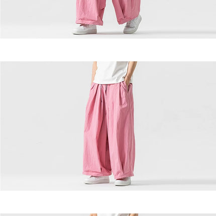 Pantaloni cargo da uomo Pantaloni casual stile giapponese Harajuku Moda allentata maschile Harem Pantaloni a gamba larga in vita elastica Uomo Nuovo streetwear