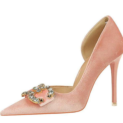 Tacchi alti di lusso Donna 7 cm Tacchi a spillo da 10,5 cm Décolleté da donna con strass in metallo Scarpe da sposa moda Scarpe da ballo sexy da donna 2026 platinumshop