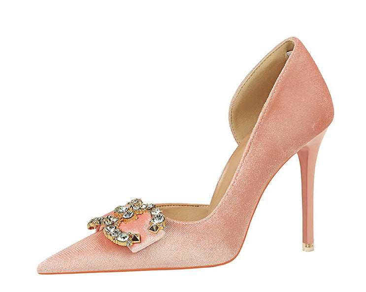 Tacchi alti di lusso Donna 7 cm Tacchi a spillo da 10,5 cm Décolleté da donna con strass in metallo Scarpe da sposa moda Scarpe da ballo sexy da donna 2026 platinumshop