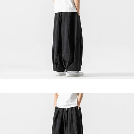 Pantaloni cargo da uomo Pantaloni casual stile giapponese Harajuku Moda allentata maschile Harem Pantaloni a gamba larga in vita elastica Uomo Nuovo streetwear
