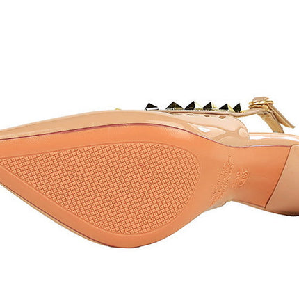 BIGTREE Scarpe Rivetto Design Donna Décolleté in pelle verniciata Tacchi alti Scarpe da festa sexy Stiletto Estate Sandali col tacco alto Tacco da donna platinumshop