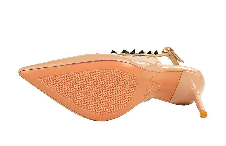 BIGTREE Scarpe Rivetto Design Donna Décolleté in pelle verniciata Tacchi alti Scarpe da festa sexy Stiletto Estate Sandali col tacco alto Tacco da donna platinumshop