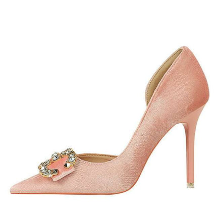 Tacchi alti di lusso Donna 7 cm Tacchi a spillo da 10,5 cm Décolleté da donna con strass in metallo Scarpe da sposa moda Scarpe da ballo sexy da donna 2026 platinumshop
