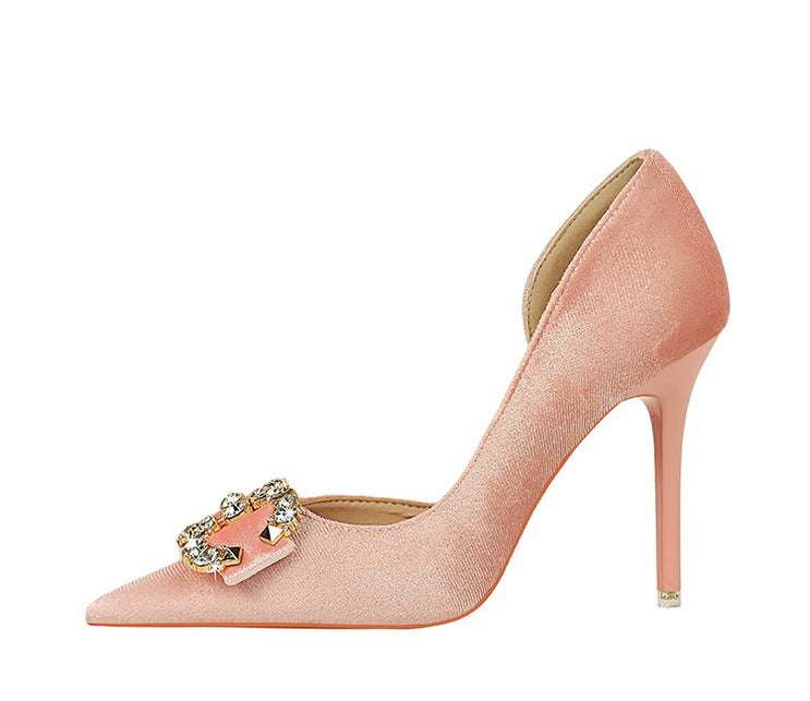 Tacchi alti di lusso Donna 7 cm Tacchi a spillo da 10,5 cm Décolleté da donna con strass in metallo Scarpe da sposa moda Scarpe da ballo sexy da donna 2026 platinumshop