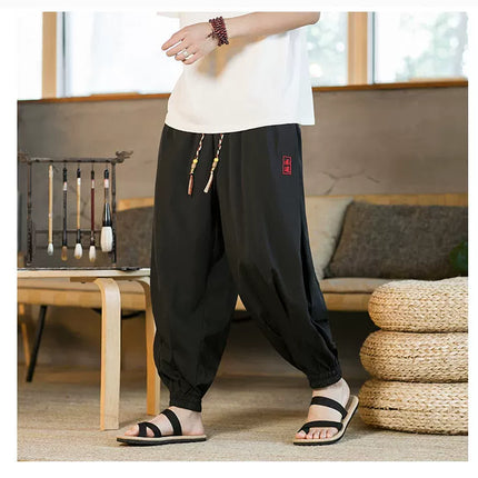 Pantaloni a gamba larga da uomo nuovi pantaloni da jogging casual Harajuku pantaloni Harlem larghi moda nera da uomo pantaloni sportivi vintage taglie forti 5XL