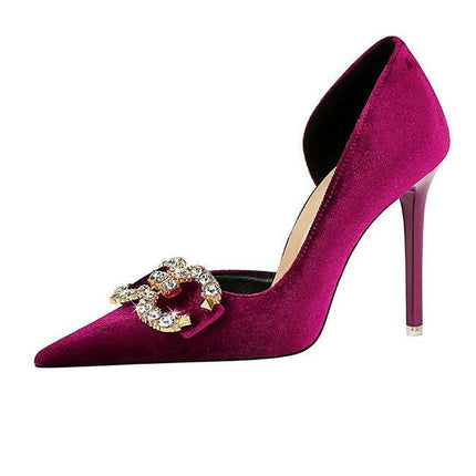 Tacchi alti di lusso Donna 7 cm Tacchi a spillo da 10,5 cm Décolleté da donna con strass in metallo Scarpe da sposa moda Scarpe da ballo sexy da donna 2026 platinumshop