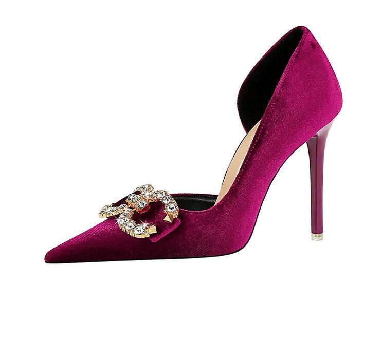 Tacchi alti di lusso Donna 7 cm Tacchi a spillo da 10,5 cm Décolleté da donna con strass in metallo Scarpe da sposa moda Scarpe da ballo sexy da donna 2026 platinumshop