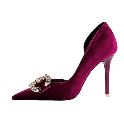 Tacchi alti di lusso Donna 7 cm Tacchi a spillo da 10,5 cm Décolleté da donna con strass in metallo Scarpe da sposa moda Scarpe da ballo sexy da donna 2026 platinumshop