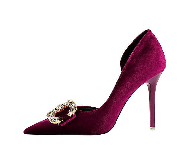 Tacchi alti di lusso Donna 7 cm Tacchi a spillo da 10,5 cm Décolleté da donna con strass in metallo Scarpe da sposa moda Scarpe da ballo sexy da donna 2026 platinumshop