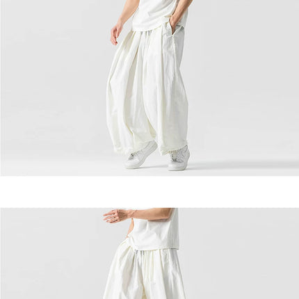 Pantaloni cargo da uomo Pantaloni casual stile giapponese Harajuku Moda allentata maschile Harem Pantaloni a gamba larga in vita elastica Uomo Nuovo streetwear