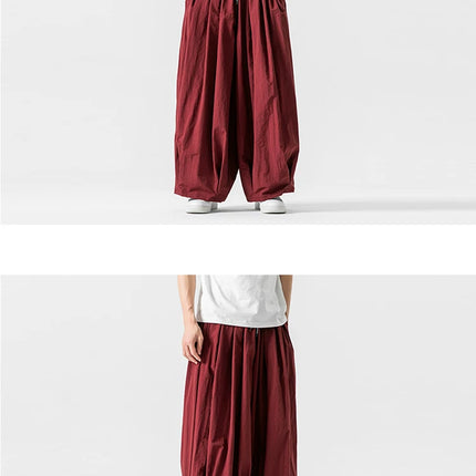 Pantaloni cargo da uomo Pantaloni casual stile giapponese Harajuku Moda allentata maschile Harem Pantaloni a gamba larga in vita elastica Uomo Nuovo streetwear