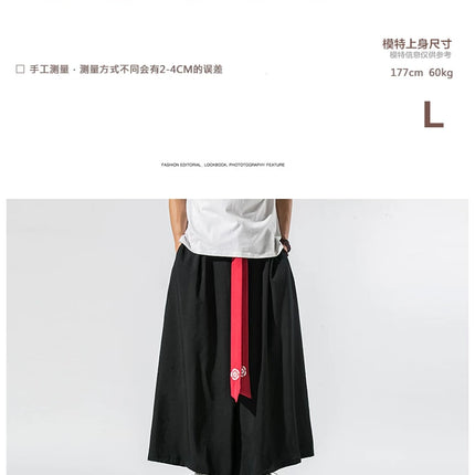 Pantaloni Larghi da Uomo Stile Kimono Giapponese 2026, Joggers Retrò, Pantaloni Larghi in Lino Stile Yukata, Pantaloni Robe Nepal con Cavallo Ampio