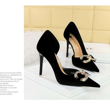 Tacchi alti di lusso Donna 7 cm Tacchi a spillo da 10,5 cm Décolleté da donna con strass in metallo Scarpe da sposa moda Scarpe da ballo sexy da donna 2026 platinumshop