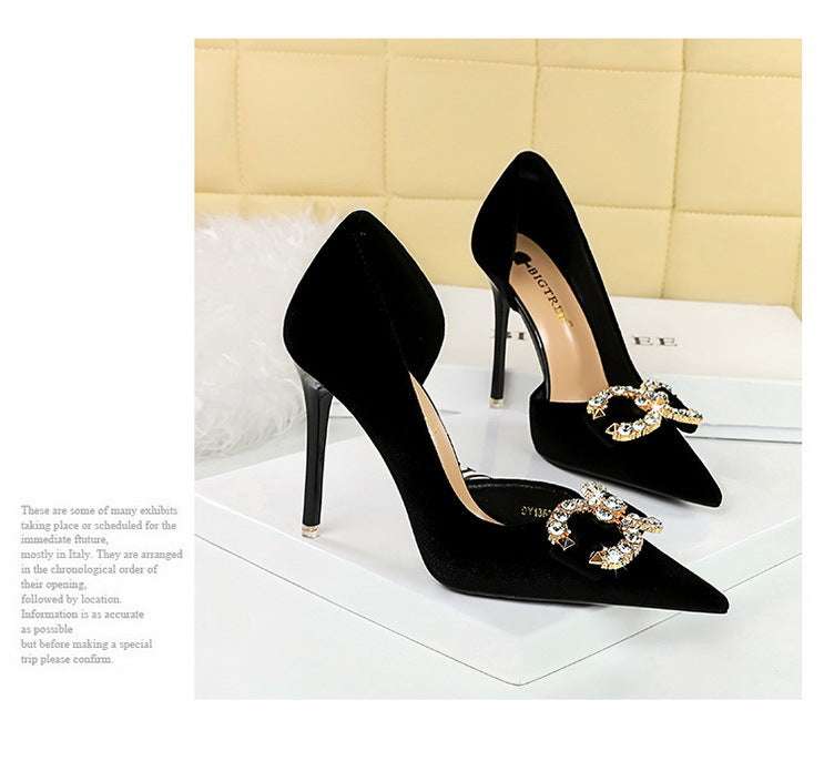 Tacchi alti di lusso Donna 7 cm Tacchi a spillo da 10,5 cm Décolleté da donna con strass in metallo Scarpe da sposa moda Scarpe da ballo sexy da donna 2026 platinumshop