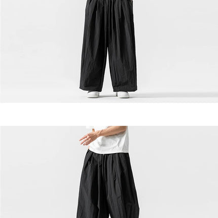 Pantaloni cargo da uomo Pantaloni casual stile giapponese Harajuku Moda allentata maschile Harem Pantaloni a gamba larga in vita elastica Uomo Nuovo streetwear