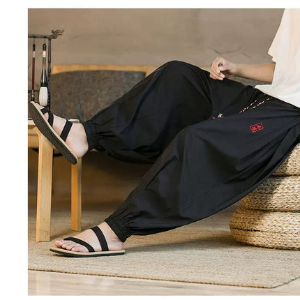 Pantaloni a gamba larga da uomo nuovi pantaloni da jogging casual Harajuku pantaloni Harlem larghi moda nera da uomo pantaloni sportivi vintage taglie forti 5XL
