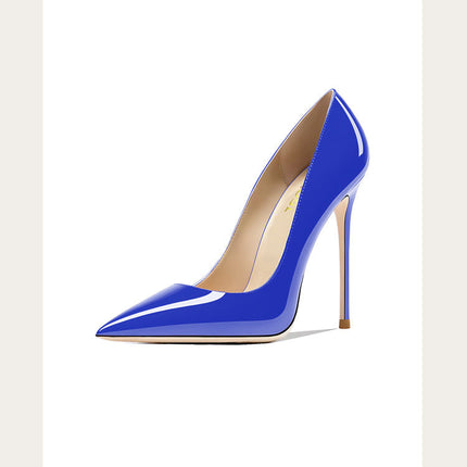 Taglie 48 Scarpe da donna stile classico in vernice con punta a punta Slip On 12 cm Scarpe con tacco alto da donna eleganti Décolleté a spillo semplici Nero Rosso Bianco platinumshop