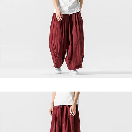 Pantaloni cargo da uomo Pantaloni casual stile giapponese Harajuku Moda allentata maschile Harem Pantaloni a gamba larga in vita elastica Uomo Nuovo streetwear